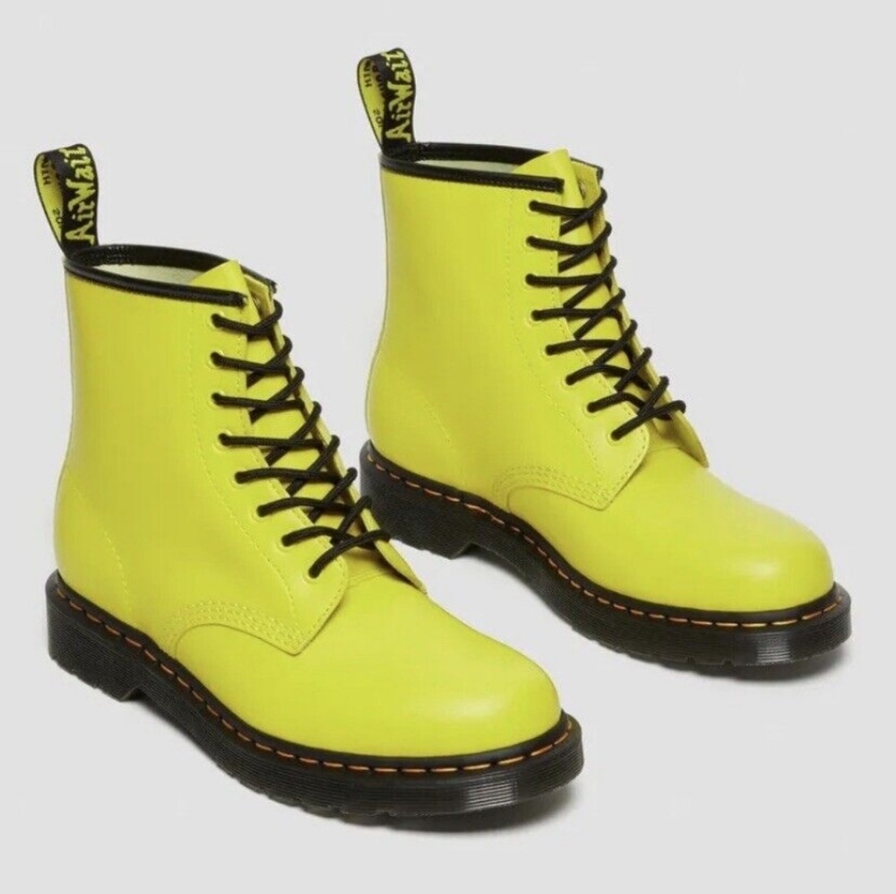 Dr. Martens smooth leather neon yellow green women 11 European 43